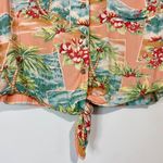 American Eagle  Outfitters Women's Tie Front Button Up Floral Pink Size M EUC Photo 1