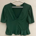 Liberty Love  womens military green corset peplum style top size XL Photo 0