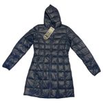 Adventure Blue Ultra Light Down Long Hooded Jacket Size X Photo 3