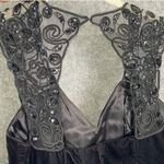 Vintage Scott McClintock Black Velvet Cocktail Dress Beaded Mesh Holiday Party M Size 10 Photo 5