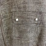 Anne Klein Linen Blend Tan & Gold Metallic Colarless Blazer Jacket 10 Photo 4