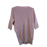 Fuzzi 100% Wool‎ Ribbed Half Sleeve Sweater Women Size Medium Purple Boat Neck Photo 1