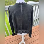 Suede Essentials Black Cropped Jacket Cardigan Size M Photo 3