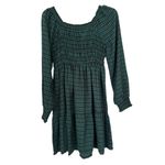 Lucky Brand  Smocked Bodice Dress Pacific Plaid Green Holiday Small NWT Photo 3