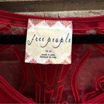 Free People  Gatsby Top Embroidered Mesh Maroon Red Medium Photo 6