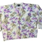Lee Sands Women’s Orchid and Monstera Print Angora Cardigan Sweater Size 1X NWT Photo 12