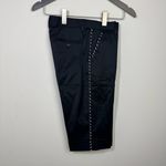 John Richmond Bermuda Shorts with Side Stich Details Size 42 Black Low Rise White Photo 1