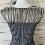 Max Studio Metallic Silver & Grey Pleated Stretchy Fit & Flare Dress Photo 8