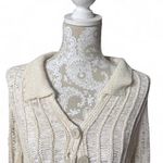 NWT Open Knit White Neutral Clean Girl Cardigan Boho CottageCore CoastalCowgirl Tan Size L Photo 2