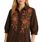 Johnny Was  silk and embroidered ROSALVA OVERSIZED WEEKEND TUNIC NWT Photo 0