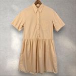 Studio Tomboy Drop Waist Shirt‎ Dress Midi Oversized Cotton One Size Tan Size undefined Photo 1
