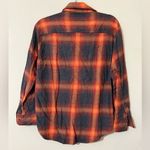 Old Navy  size small The Boyfriend Shirt Orange and Black Plaid Button-Up Shirt Photo 10