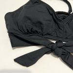 Kona Sol Tie Front Halter Bralette Bikini Top Black NWOT S Photo 3