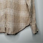 Everlane  100% Linen Button Down Shirt in Iced Coffee Plaid Size 8 Photo 5