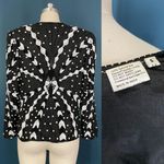 Vintage 80s/90s Silk Beaded Sequin Jacket Black Photo 2