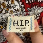 H.I.P. Mini Flared Skirt Elastic Waist Geometric Floral Print Red Multi Size XS Photo 2