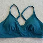 Freshwater Bikini Banded Long Top Sz M Adjustable Strap Teal Snakeskin Texture Green Size M Photo 0