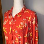 Free People  Ruthie Coral Floral Print Button Front Mini Shirt Dress flowy Large Photo 3