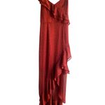 Lush Clothing Lush orange Red High-Low Wrap Gown for Weddings Photo 3