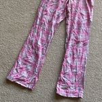 American Eagle Pink Grey Plaid Pajama Pants Women’s Size Small Stretch FLAWS Photo 3
