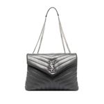 Saint Laurent Medium Loulou Quilted Leather Bag in Storm w/Silver Hardware Photo 0