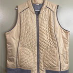 Zenergy Chico's Francine quilted puffer vest yellow with gray accents, size XL Photo 0