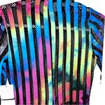 Allure brand colorful striped white black net design jumpsuit. Nwt Size M Photo 2