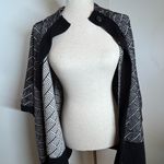 Liz Claiborne Black and White Patterned Poncho Cardigan Wrap Photo 1