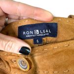 Ron Leal Chestnut Italian Genuine Leather High Waist Stitched Straight Leg Pant Brown Size 6 Photo 3