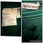 Reformation Siesta Green Ruched Strapless Midi Dress Ruffles Slit Flowy Size 1X Photo 9