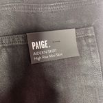 Paige  Aideen High Rise Mini skirt Coated Black Sheen Zipper Pockets Size 31 Punk Photo 5