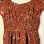 Altar'd State Altar’d State Burnt Orange Boho Floral Mini Dress Photo 3