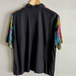 Vintage Surya Beaded Fringe Shirt Multicolor Abstract Rayon Button Up Top M Black Size M Photo 8