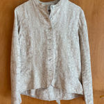 J.Jill  Floral‎ Tapestry Linen Blend Jacket Button Front Tie Back Size S Photo 0