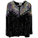 Vintage Stenay Evening Jacket Silk Beaded Sequin 1980's Party Cocktail Black 2X Photo 1