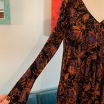 Free People  Hello Lover Tunic Top Womens Size XS Black Floral Long Sleeve Photo 2