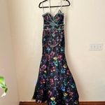 Ellie Wilde NWT  Mon Cheri strapless beaded black floral prom dress size 2 Photo 4