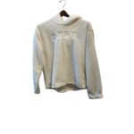 DKNY  White Sherpa Teddy Fleece Hoodie Embroidered‎ Logo Cropped Casual Women's Photo 1