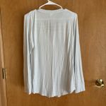 Lake Pajama Top Women Small Stripe Henley Modal Blend Long Sleeve Shirt Blue Photo 4