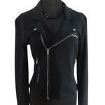 Cache Black Offset Front Zipper Top Jacket New Zipper Pocket Embellished $178 Photo 3