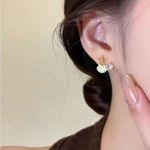 Gold Starfish Shell Earrings Photo 3