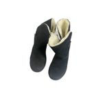 BEARPAW Pawz Bear Paws Black Victorias Shearling Bootie Boots Suede 8 Photo 1