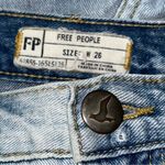 Free People  Women’s 26 Light Blue White Lace Trimmed Cut Off Denim Jean Shorts Photo 7