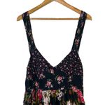 Free People Love You Midi Dress Womens M Black Floral Boho Romantic Sleeveless Photo 2