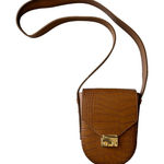 Isadora Cuoio Brown Leather Crocodile Crossbody Gold Tone Purse Made in Italy Photo 0