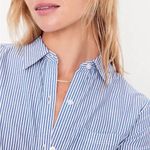Old Navy Blue and White Striped Button Down Shirt | Women’s Size Small Photo 10