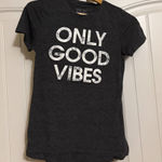 Modern Lux  Only Good Vibes T Shirt Small Dark Gray Short Sleeve Crew Neck Photo 0
