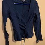 Intermix  size 2 blue blouse Photo 3