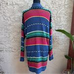 Vintage 90’s Carole Little Sport Southwestern Duster Cardigan Sweater Red Photo 5