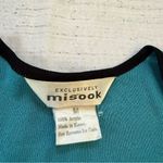Misook Exclusively  size medium teal blue + black side split blouse Photo 3